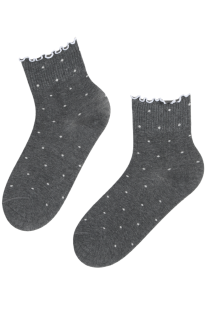 URME dark grey cotton socks with dots | Sokisahtel