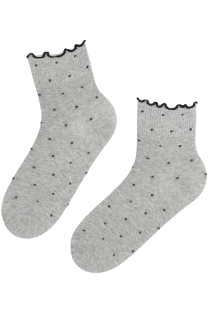 URME light gray cotton socks with dots | Sokisahtel