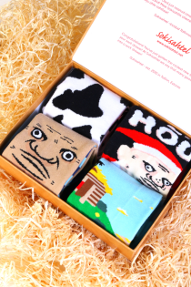 THE OLD MAN cartoon gift box with 4 pairs of socks | Sokisahtel