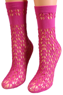 Sarah Borghi VANYA pink fishnet socks | Sokisahtel