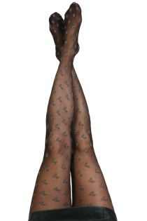 VERONICA black floral tights | Sokisahtel