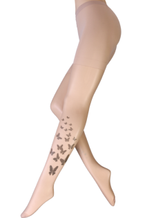 VIKA beige print pattern tights 