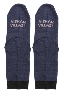 Шерстяные носки синего цвета со смешным посланием VISKAN VILLAST | Sokisahtel