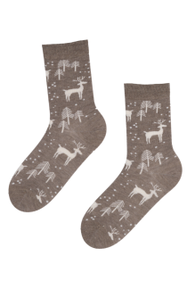 WHITE FOREST brown angora wool socks | Sokisahtel