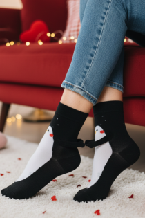 WINTER FRIEND pingviinidega musta värvi magnetkäppadega sokid | Sokisahtel