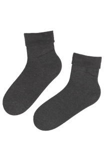 Женские однотонные тёплые носки тёмно-серого цвета WOOLY | Sokisahtel