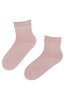 Женские однотонные тёплые носки светло-розового цвета WOOLY | Sokisahtel