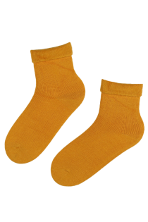 Женские однотонные тёплые носки горчично-жёлтого цвета WOOLY | Sokisahtel