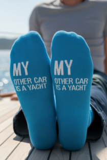 YACHT sinised sõnumiga meriinovillased sokid | Sokisahtel