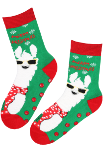 YAVANNA green llama non-slip socks | Sokisahtel