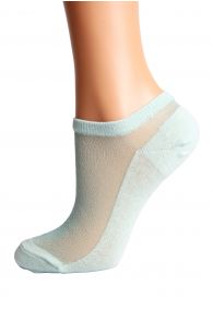 LUCINA mint green glittery socks for women | Sokisahtel