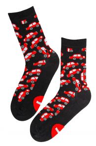 RED CAR black cotton socks | Sokisahtel