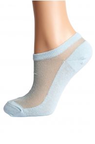 LUCINA light blue glittery socks for women | Sokisahtel