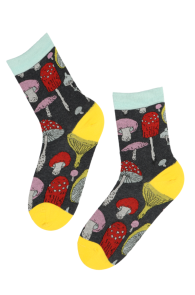 Хлопковые носки с узором в виде мистических грибов для мужчин и женщин WOODSTOCK | Sokisahtel