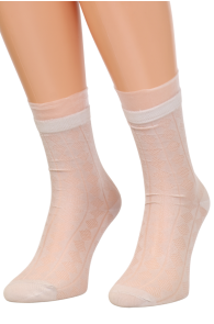 MIIABEL light pink fishnet socks | Sokisahtel