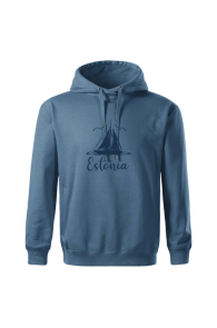 ESTONIA blue hoodie with a sailboat | Sokisahtel