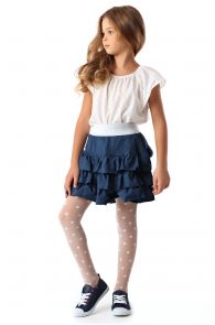 DOTS white 20DEN tights for girls | Sokisahtel