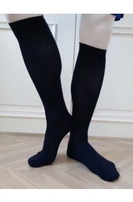 KRISS men's dark blue cotton knee highs | Sokisahtel