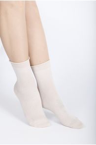 RIANA beige cotton socks | Sokisahtel