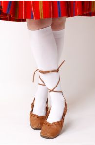 KRISS white cotton knee highs
