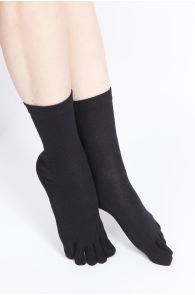 Женские носки с пальцами черного цвета ESTRELLA | Sokisahtel