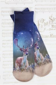 WOOD printed socks with picture of goat