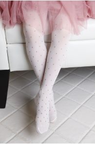 FIONA 20 DEN children's white tights with golden dots 