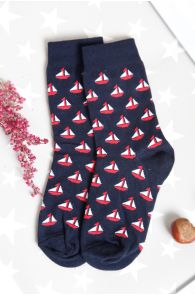 BOAT dark-blue socks for kids | Sokisahtel