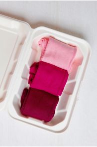 TAUNO men's socks in a gift box (3-pack), colours: pink, lilac, dark lilac