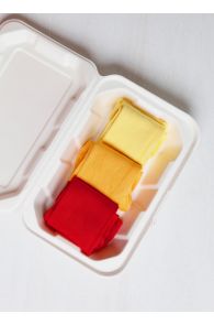 TAUNO men's socks in a gift box (3-pack), colours: yellow, red, light yellow | Sokisahtel