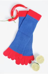 Женские хлопковые носки синего цвета с пальцами ESTRELLA | Sokisahtel