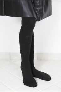 SAMY black cotton tights for girls | Sokisahtel