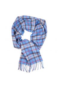 Alpaca wool blue checkered scarf | Sokisahtel