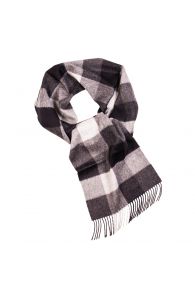 Alpaca wool black checked scarf