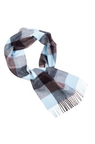 Alpaca wool turquoise blue checked scarf | Sokisahtel