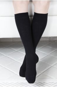 KRISS black cotton knee highs for children | Sokisahtel