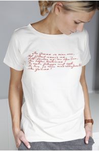 Women's beige T-shirt MINU ARM (my love) | Sokisahtel