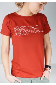 Женская футболка коричневого цвета MINU ARM (моя любовь) | Sokisahtel