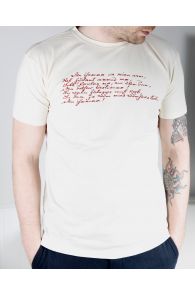 Men's beige T-shirt MINU ARM (my love) | Sokisahtel