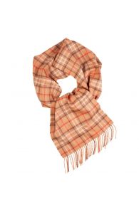 Alpaca wool beige checkered scarf | Sokisahtel