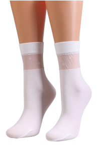 ADRIANA white sheer socks | Sokisahtel