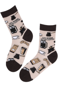 AFTER COFFEE brown socks for a coffee lover