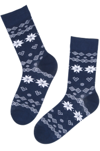 AILO blue Christmas pattern socks for men 