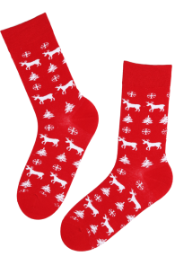 Хлопковые носки красного цвета в рождественской тематике для мужчин AILO | Sokisahtel