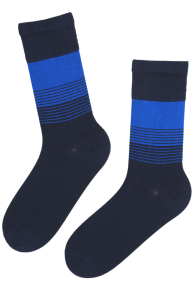 Хлопковые мужские носки тёмно-синего цвета с синим градиентом ALAN | Sokisahtel