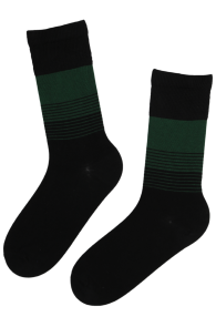 Хлопковые мужские носки чёрного цвета с тёмно-зелёным градиентом ALAN | Sokisahtel