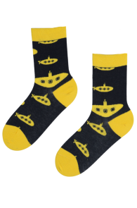 ALLVEELAEV dark blue socks with submarines | Sokisahtel