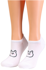 ALONDRA white low-cut socks with animals | Sokisahtel