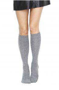 Gray alpaca knee-high socks