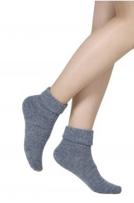 Alpaca wool blue socks for women ALPAKA | Sokisahtel